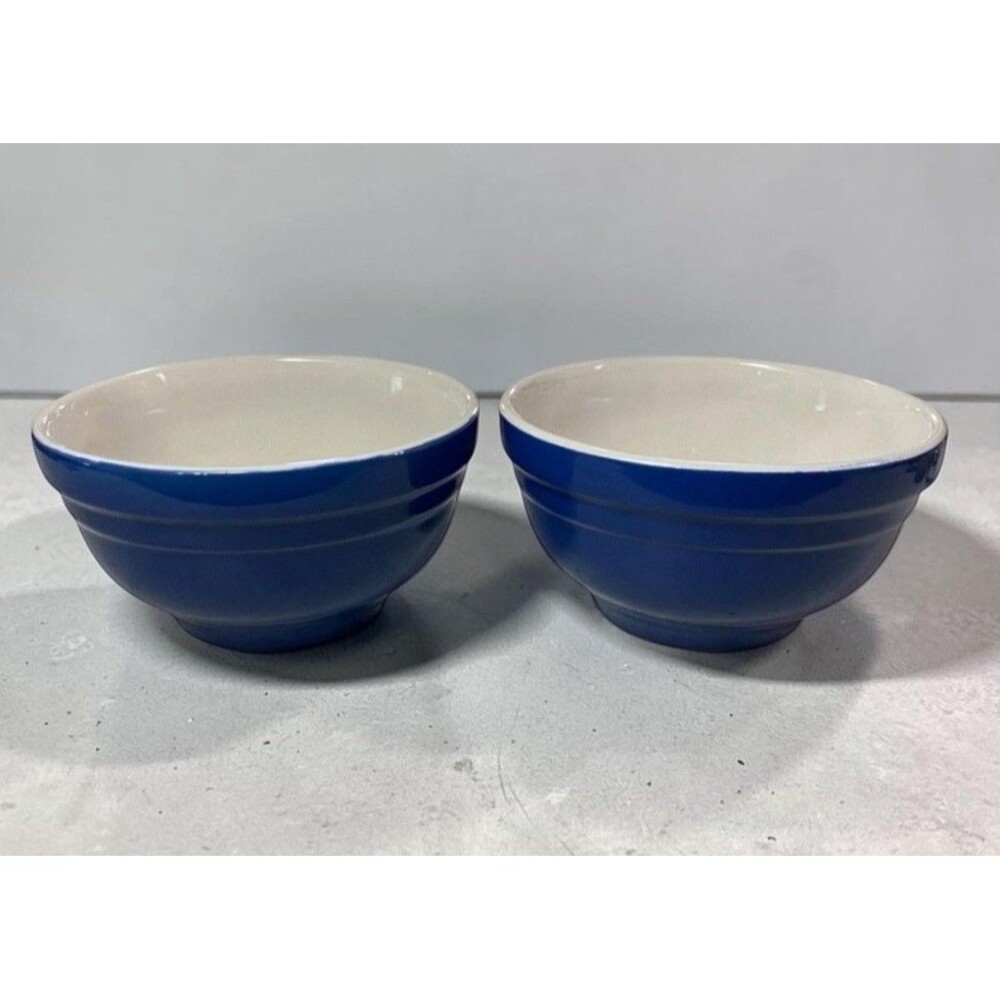 Set of 2 Blue Stoneware Bowls Target Home Brand Microwave Dishwasher Safe
